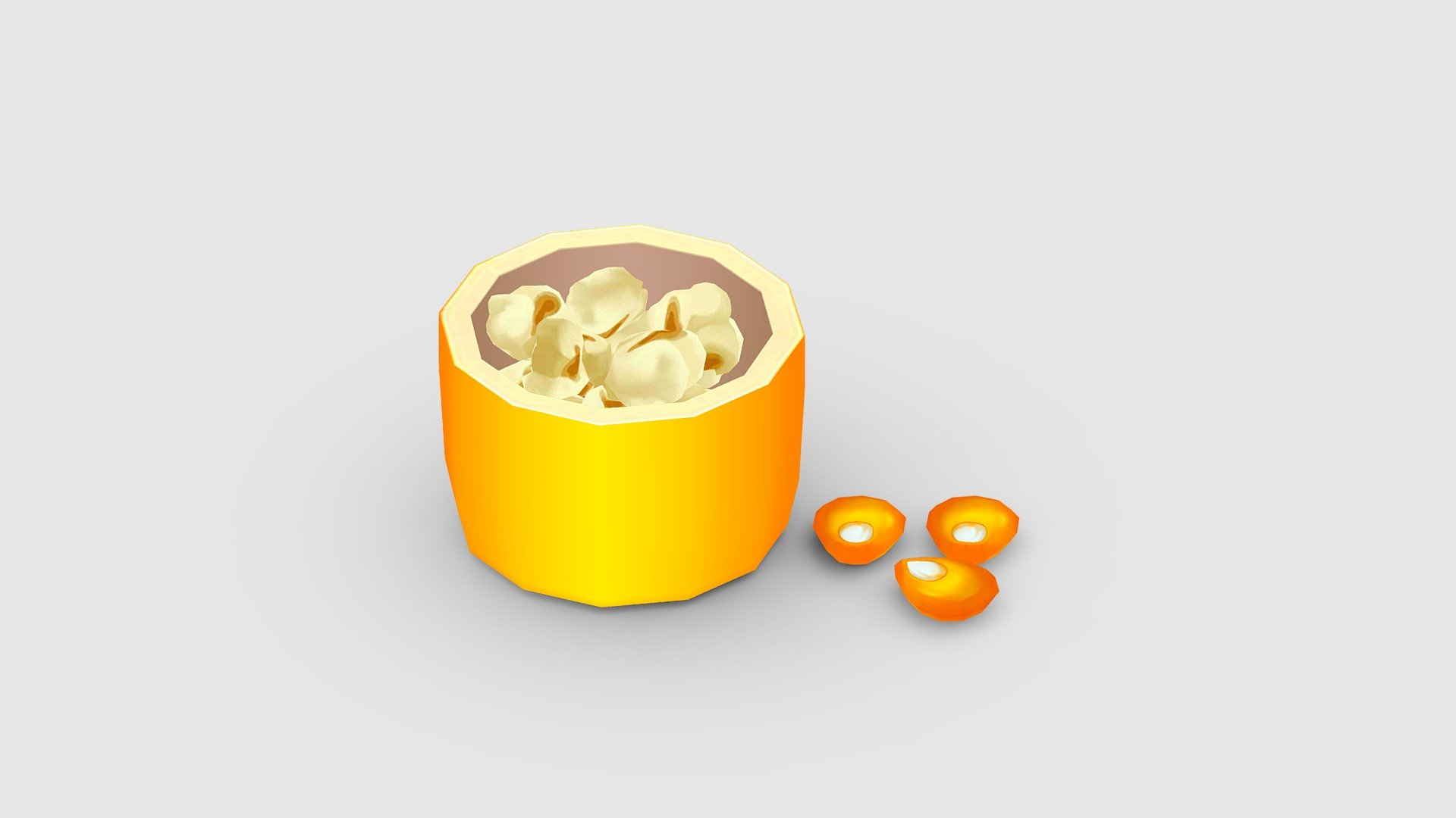 Cartoon popcorn 3d model