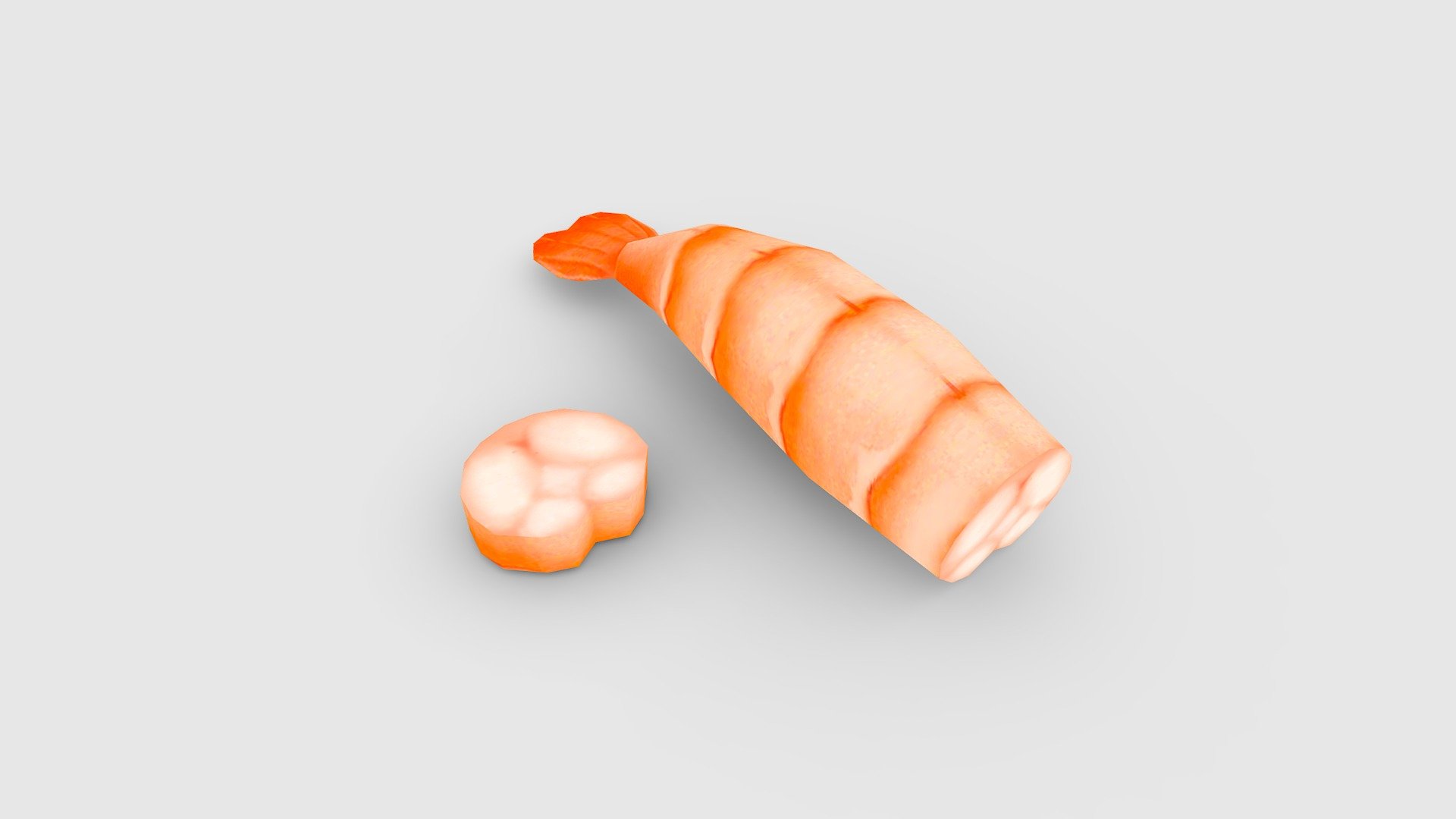 Cartoon Boiled Shrimp Tail 3d model