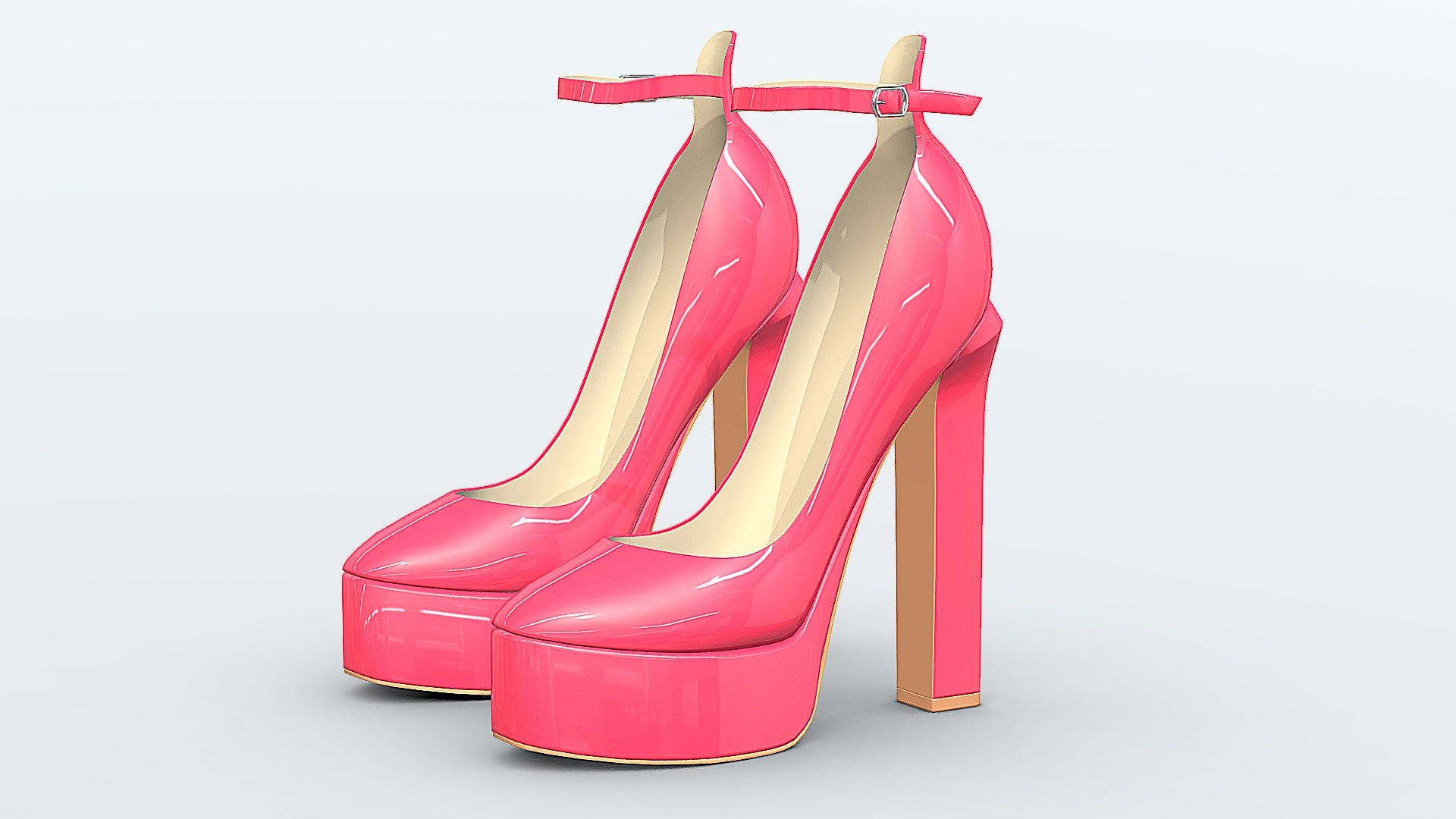 High Heels 02 (Pink) 3d model