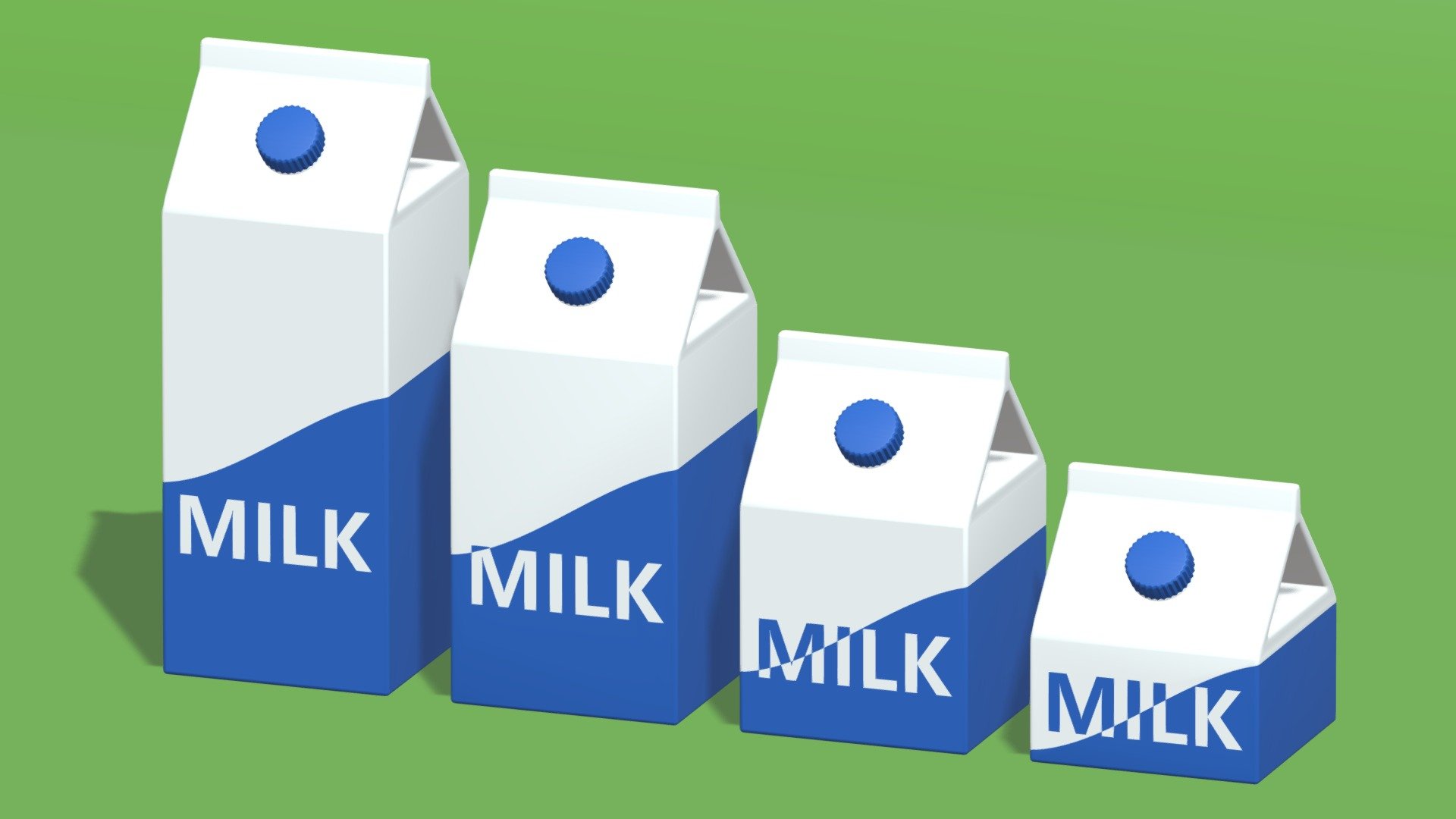 Cartoon Milk Carton Box Collection 3d model