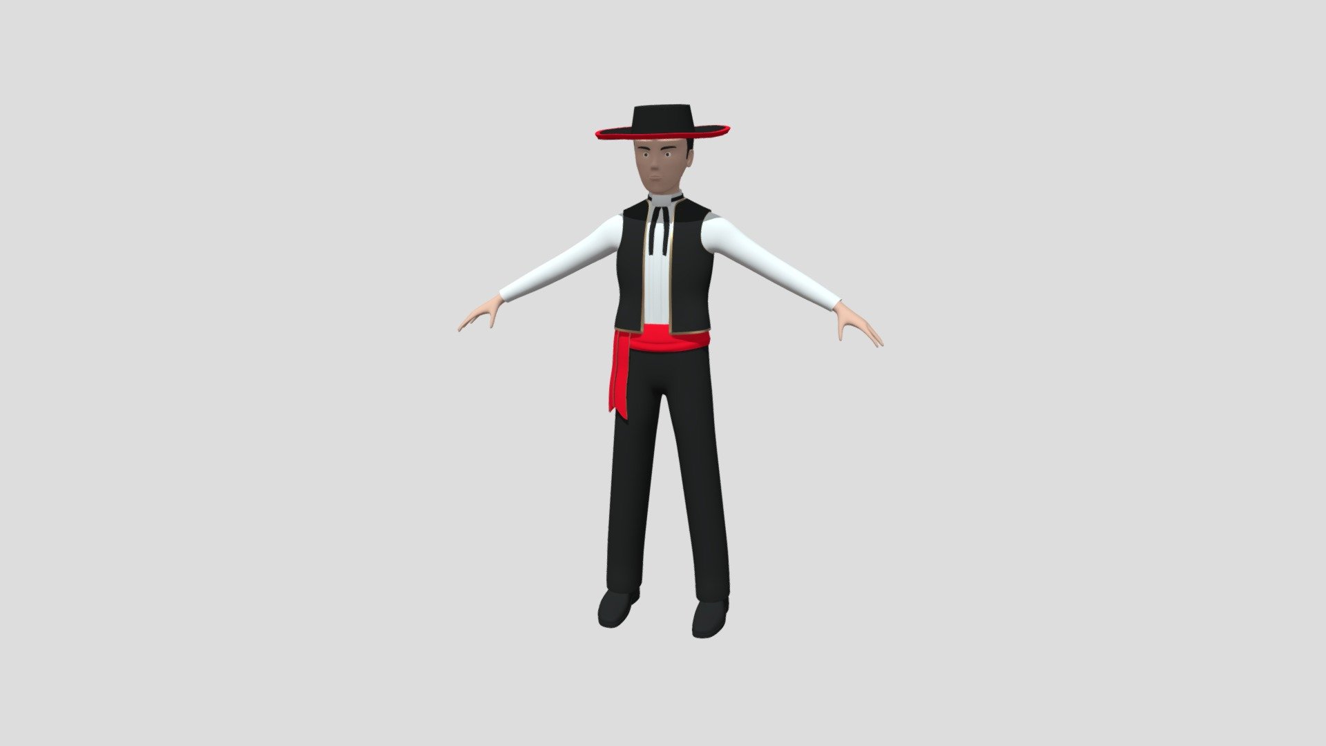 Cartoon male character 3d model