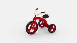 Cartoon children riding tricycle