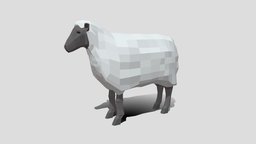 Low Poly Cartoon Sheep