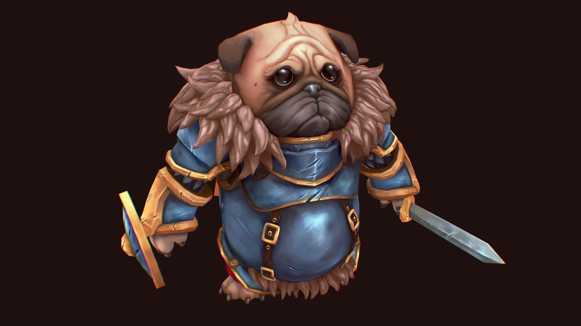 Pug Knight 3d model