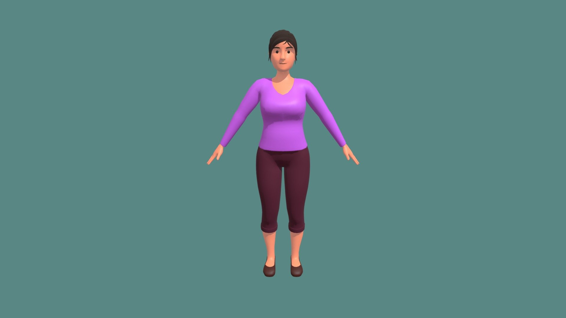 Female cartoon character 3d model