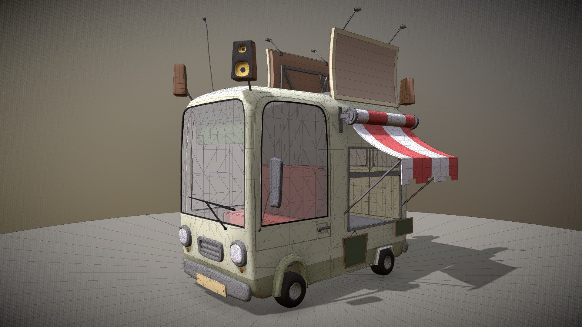 Cartoon foodtruck 3d model