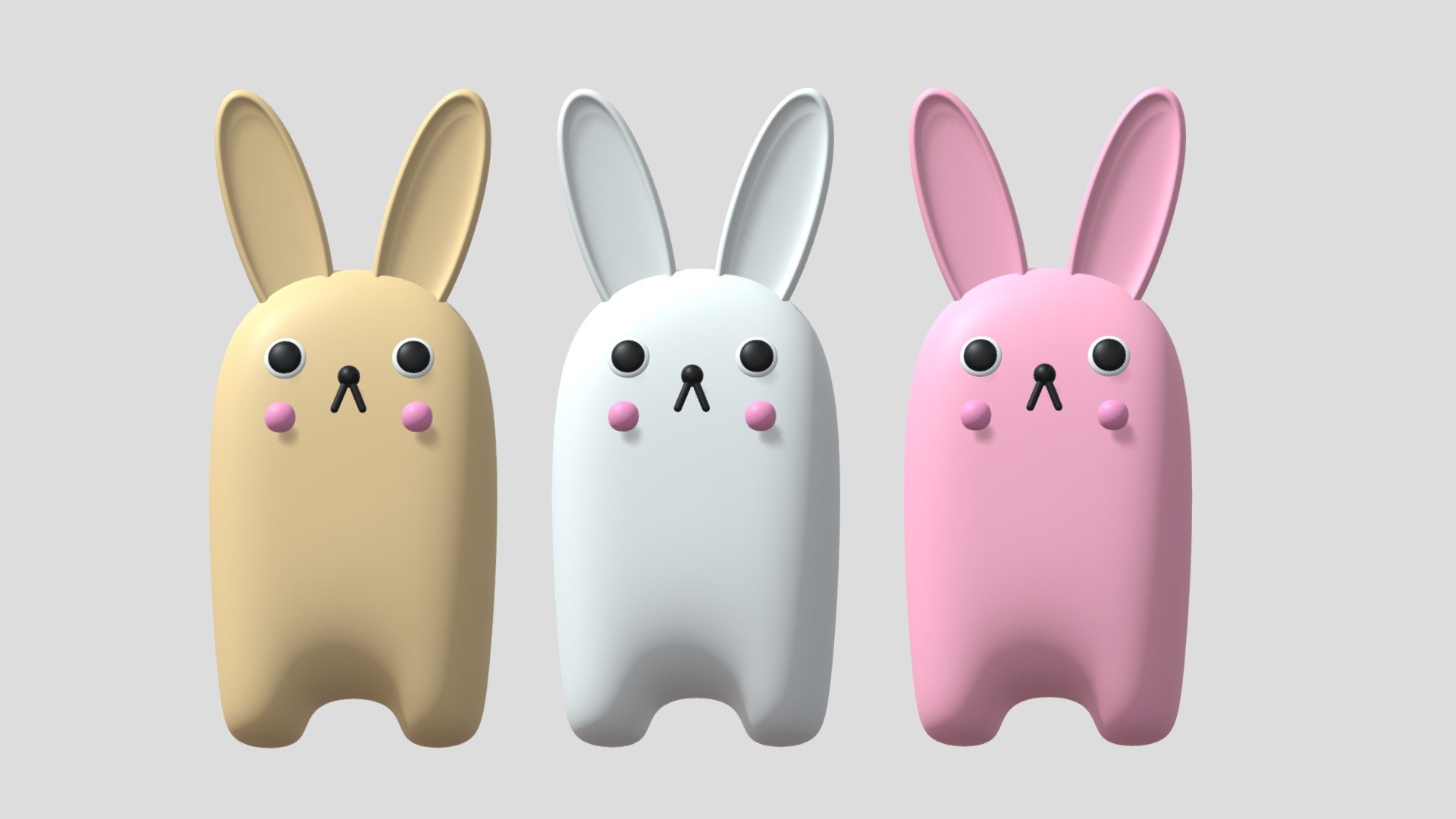 Cartoon Cute Bunny Rabbit 3d model