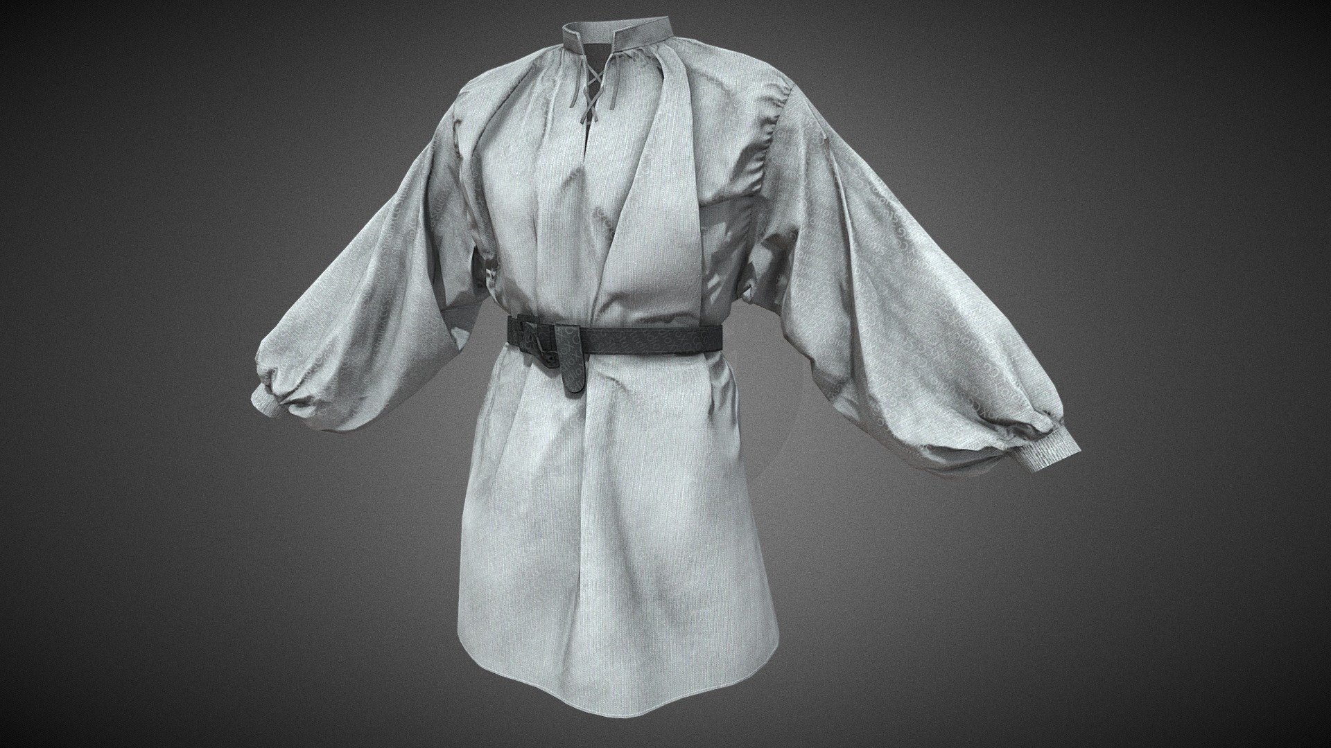 White Medieval Shirt 3d model