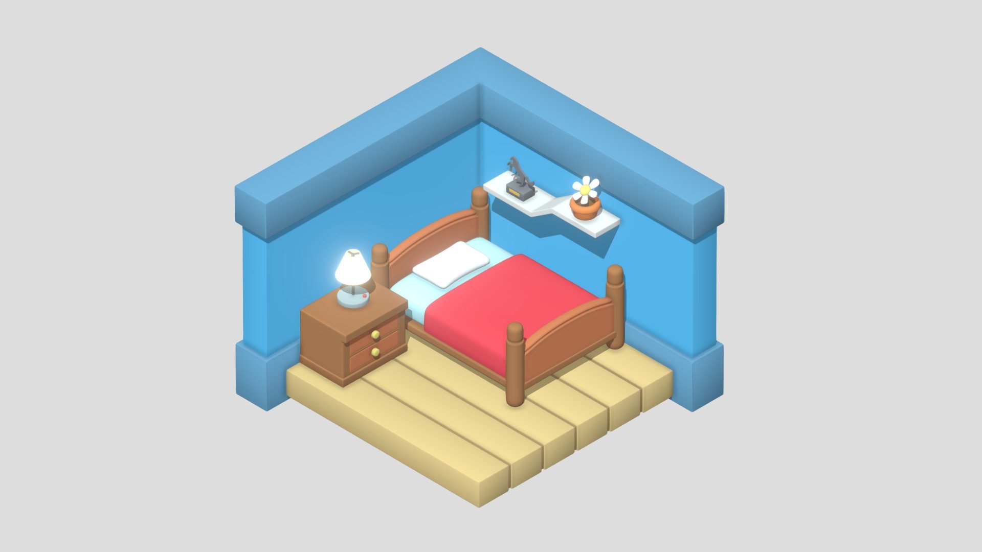 Cartoon Bedroom 3d model