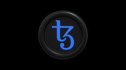 Tezos or XTZ Crypto Coin with cartoon style