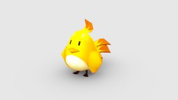 Cartoon little yellow bird