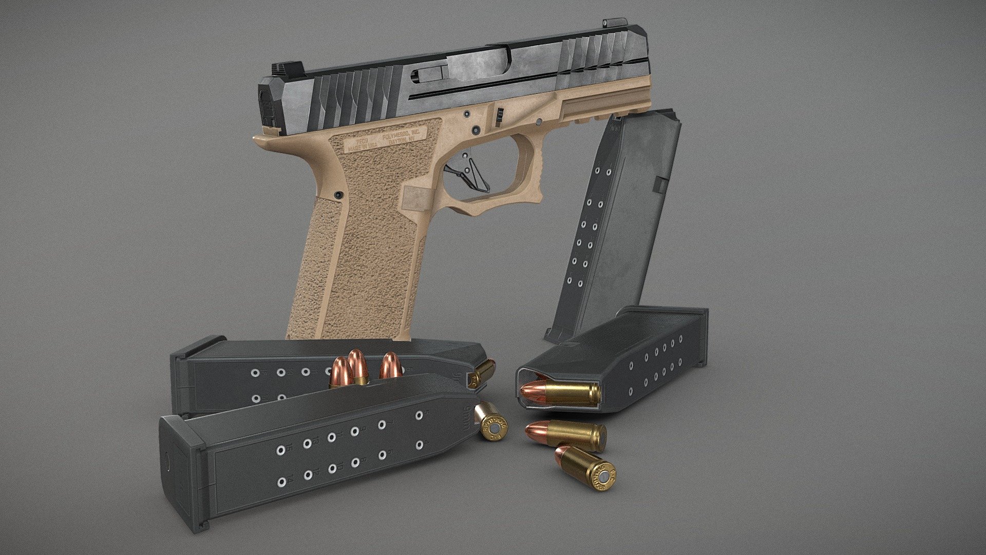 P80 PFC9 Handgun 3d model