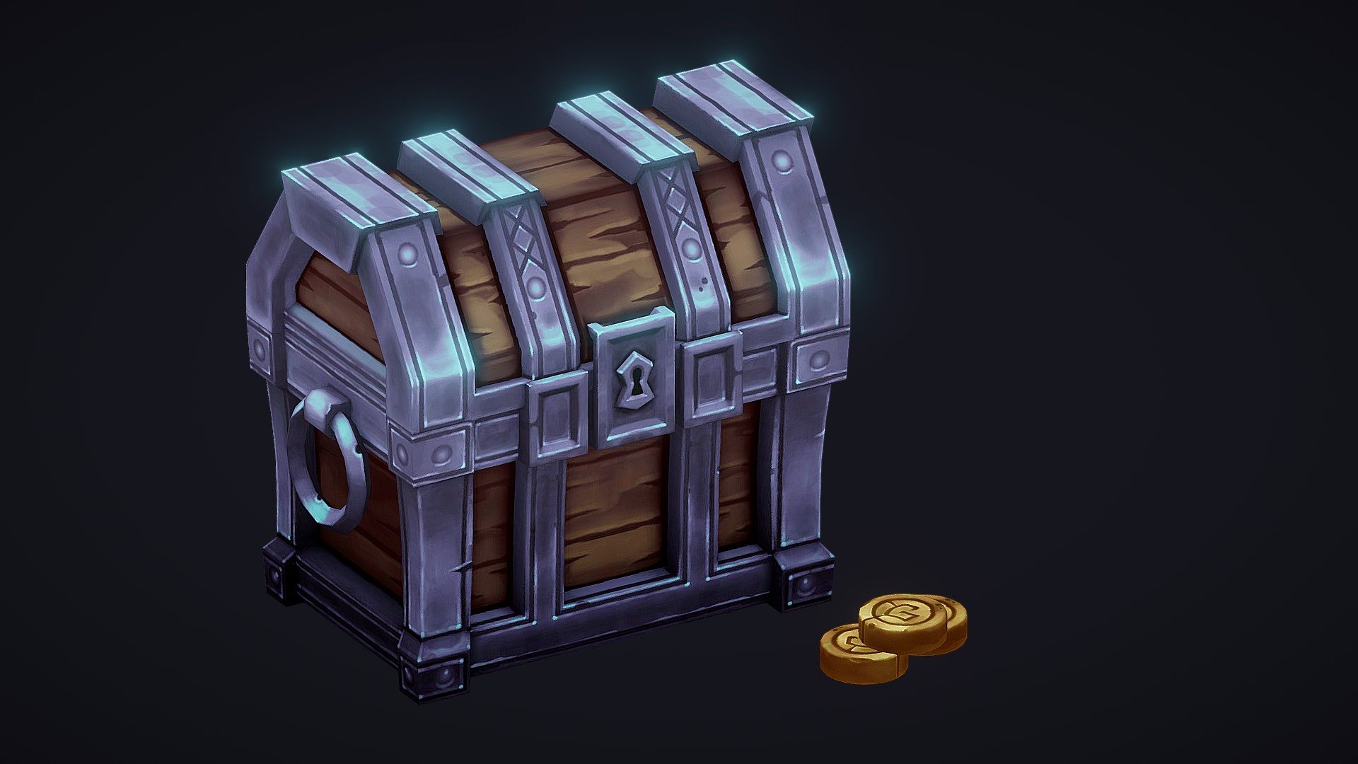 HandPainted Treasure Chest 3d model