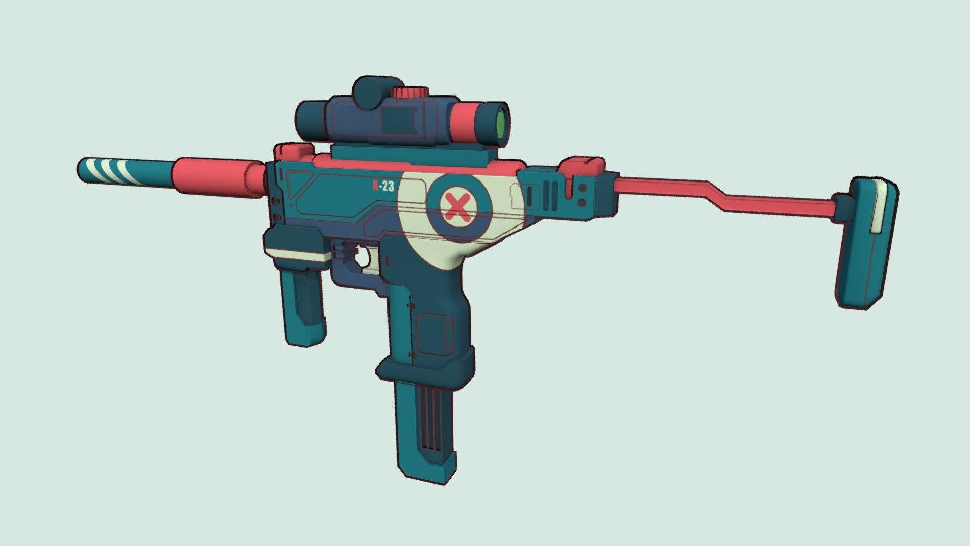 Sci-Fi Cartoon Uzi 3d model