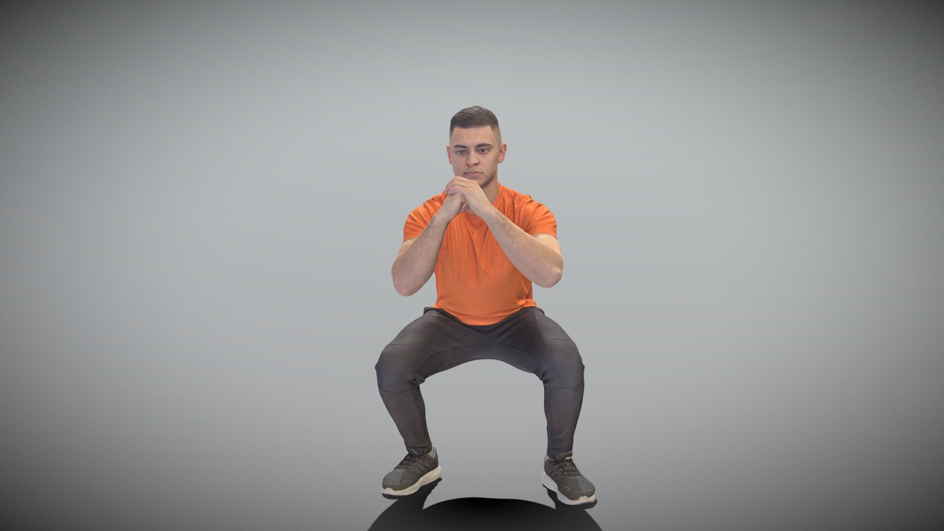 Man doing squats 346 3d model