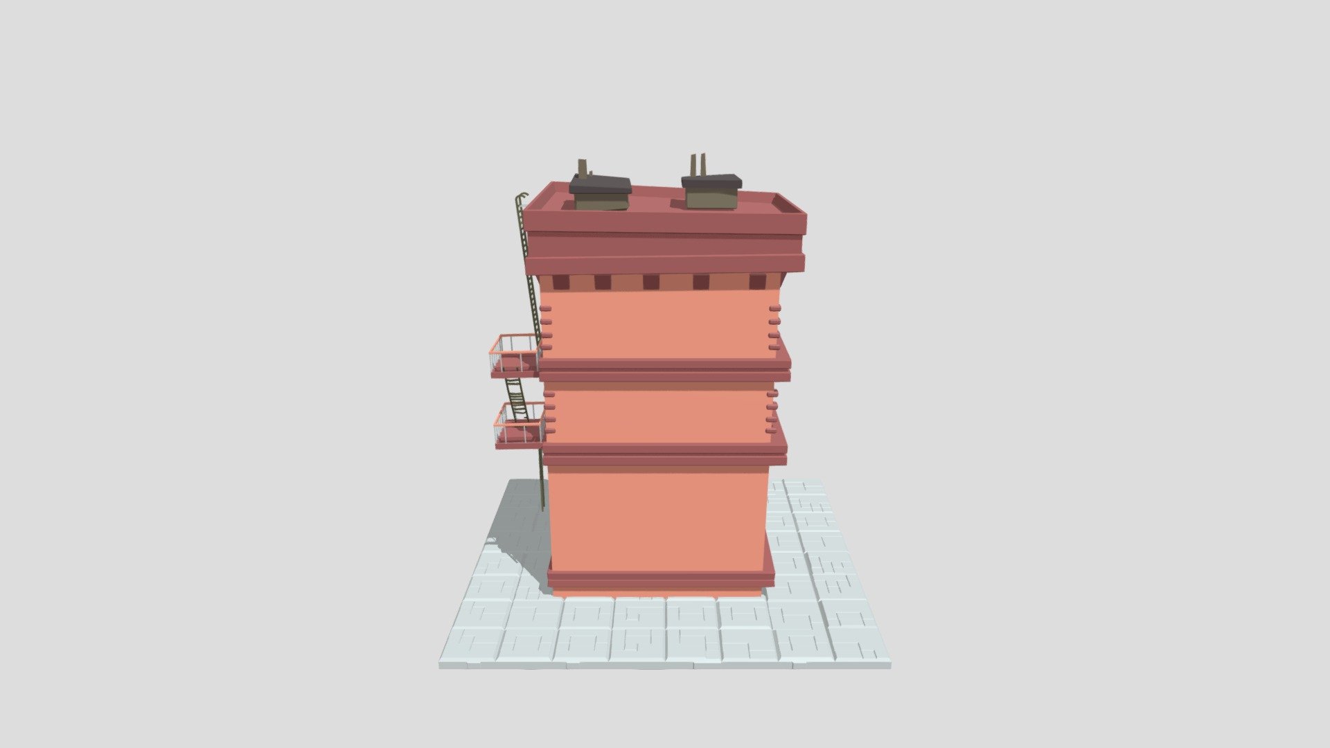 Building Cartoon 3d model