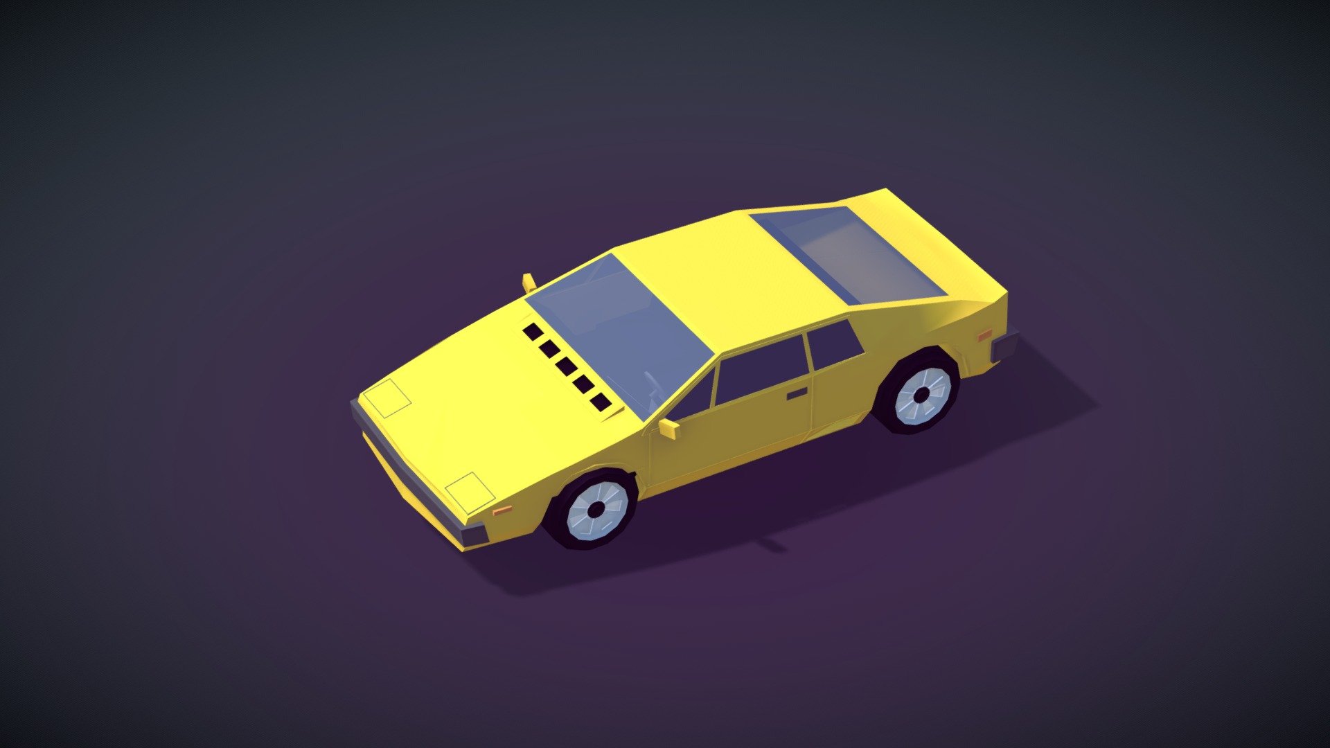 Cartoon Low Poly Lotus Espirit Sportcar 3d model