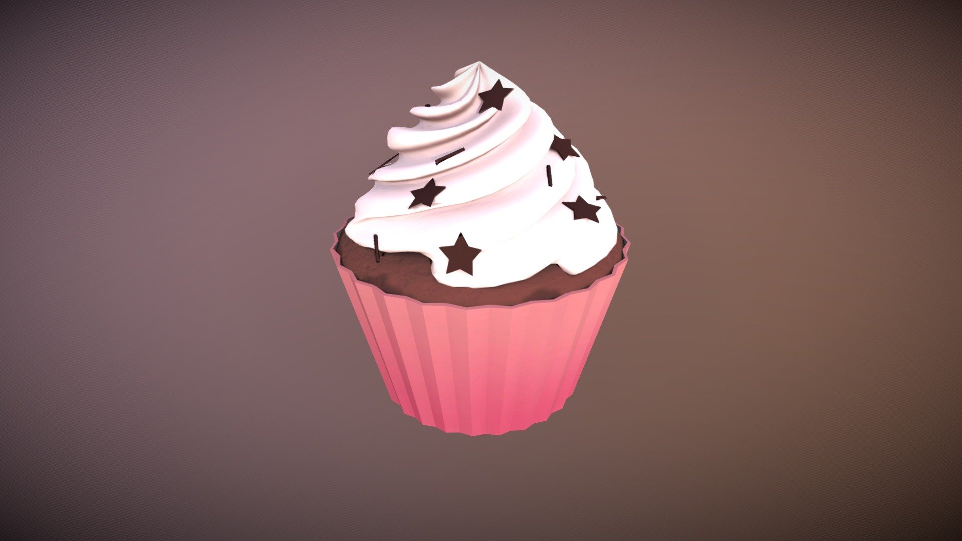 Cartoon Cupcake 3d model