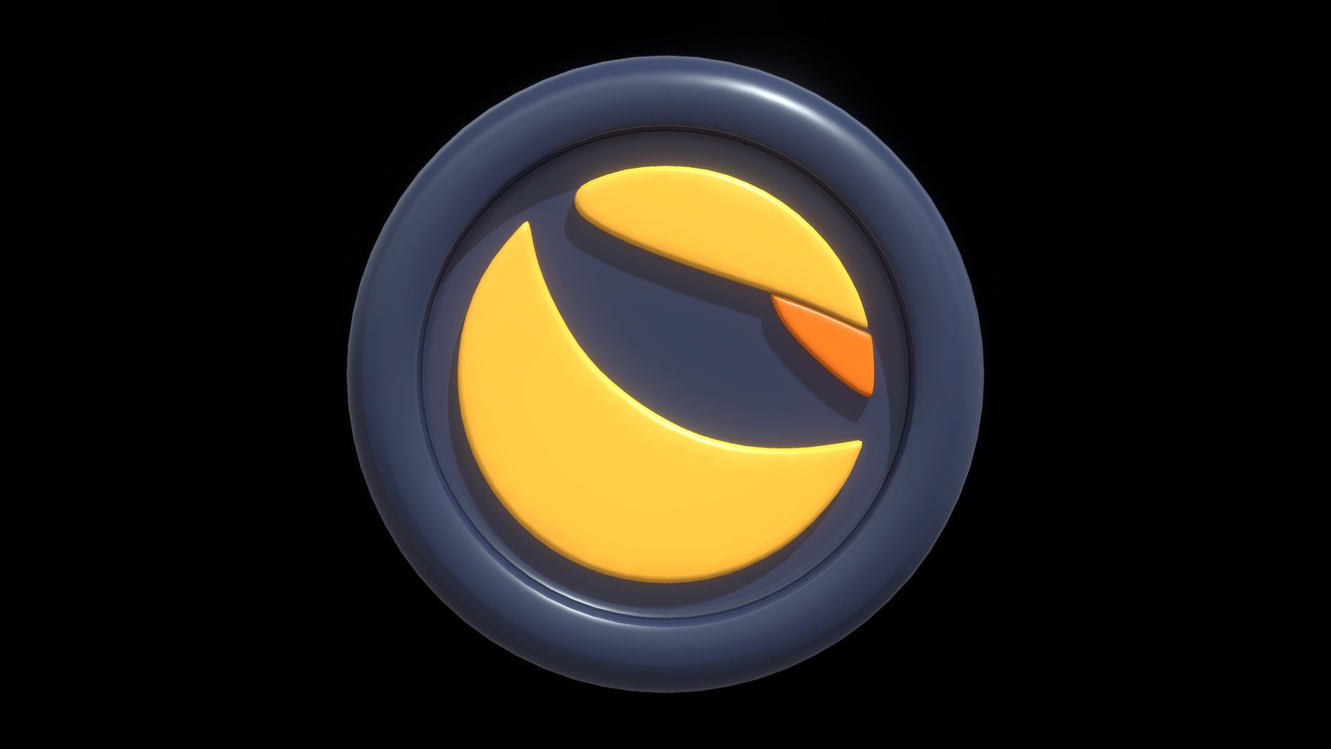 Terra or LUNA crypto coin with cartoon style 3d model