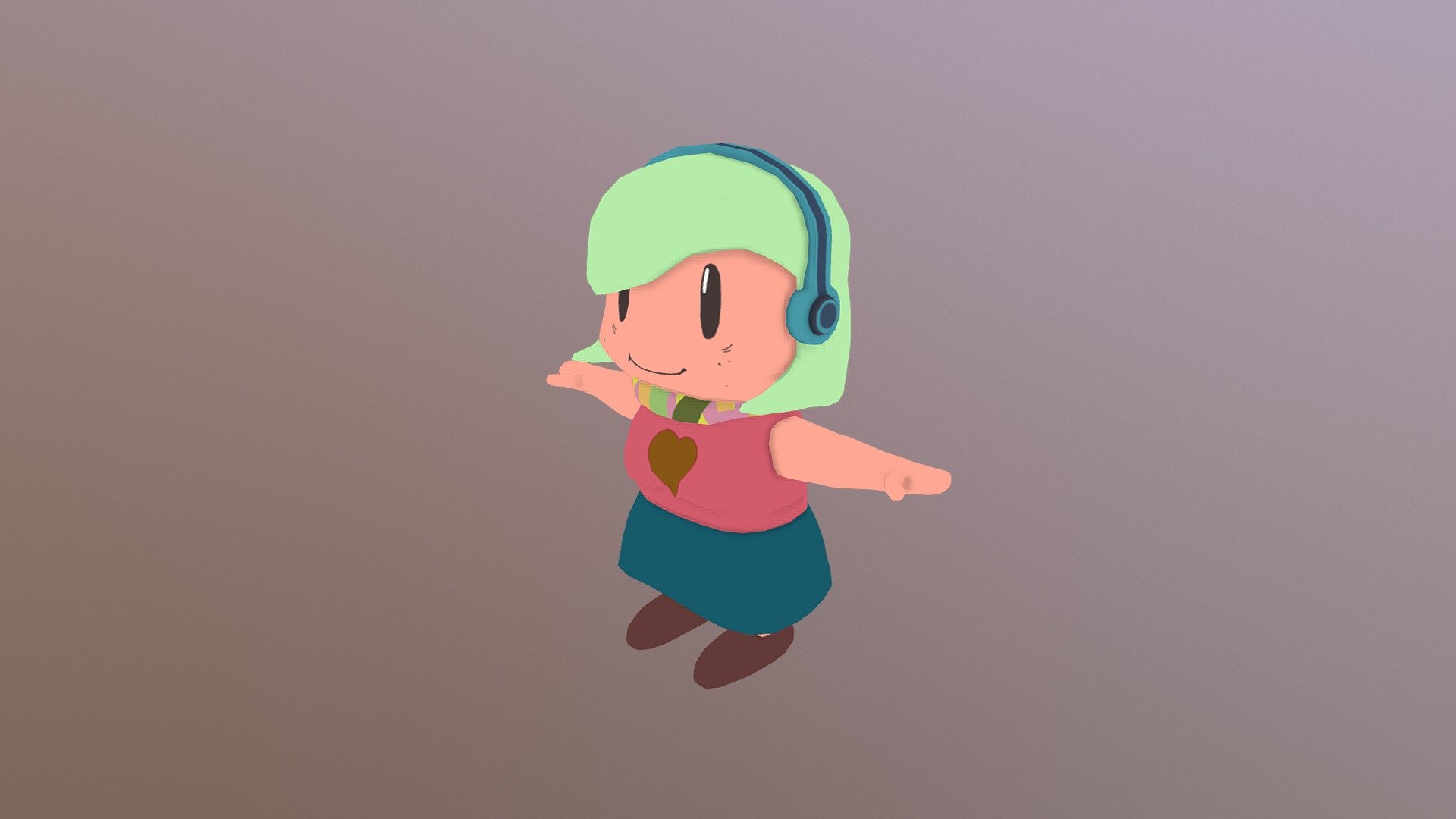 Cartoon girl 3d model