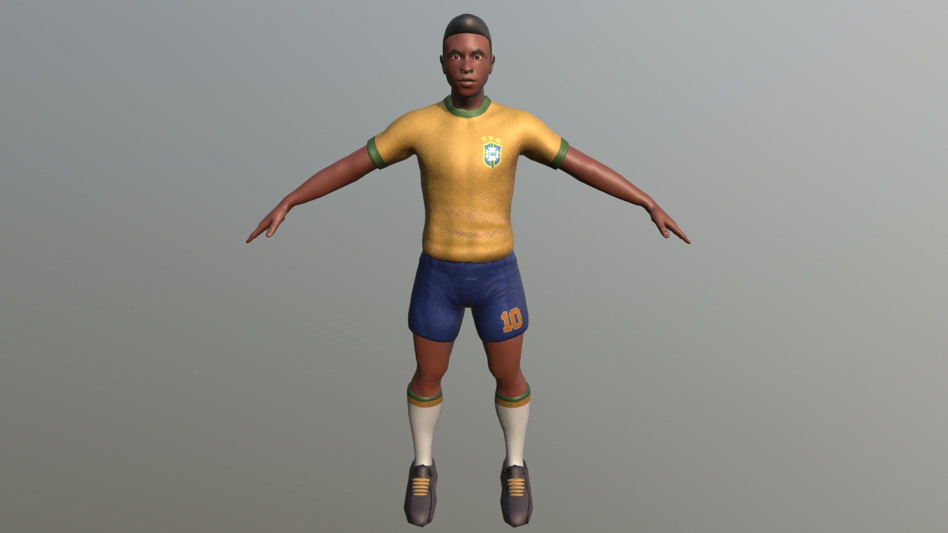 football pelé cartoon 3d model