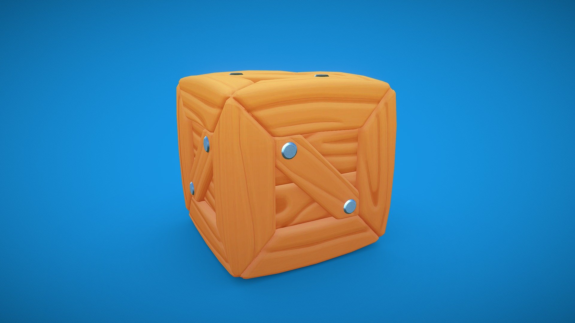 Cartoon Wooden Box 3d model