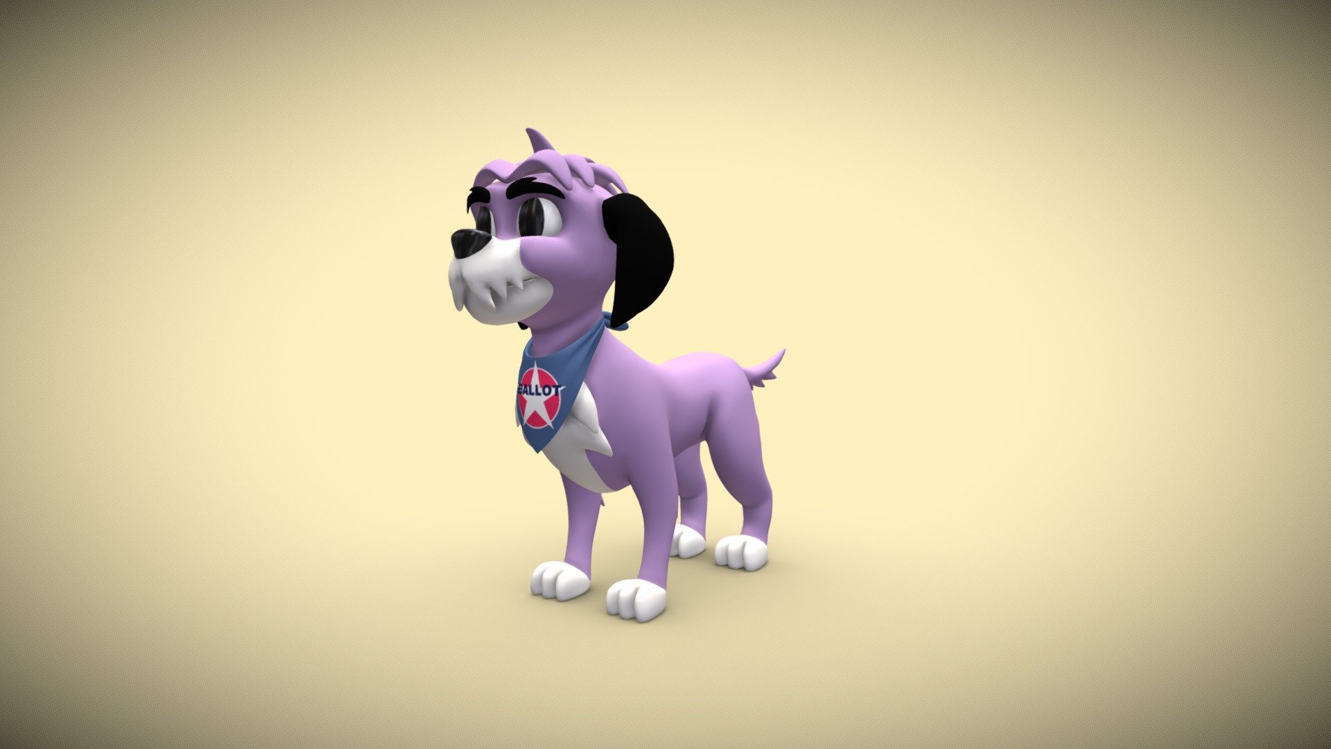 Cartoon dog 3d model