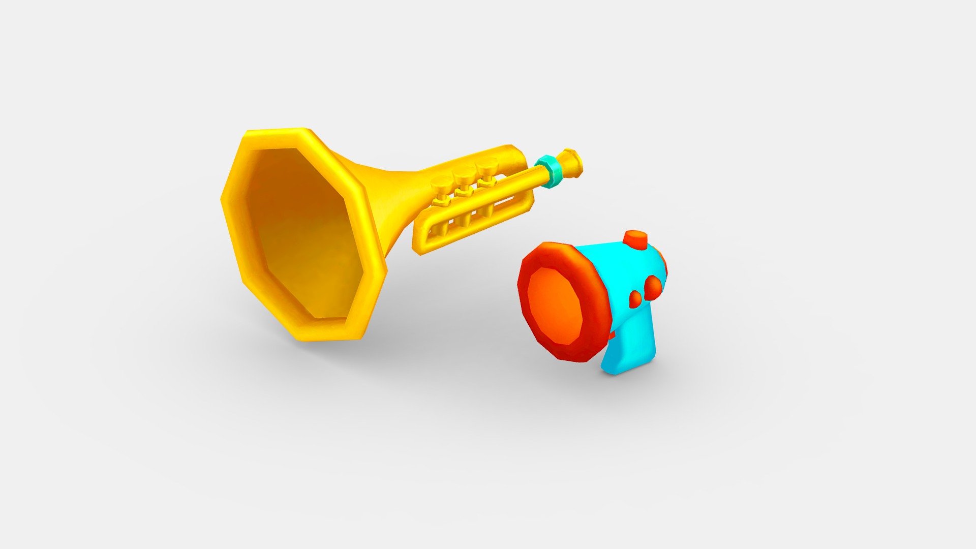 Cartoon megaphone 3d model