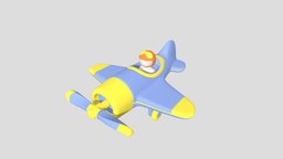 Cartoon Plane with Pilot