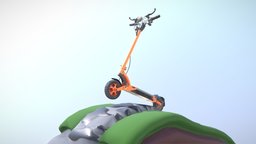 Rigged Off-Road E-Scooter Low-Poly (Orange)