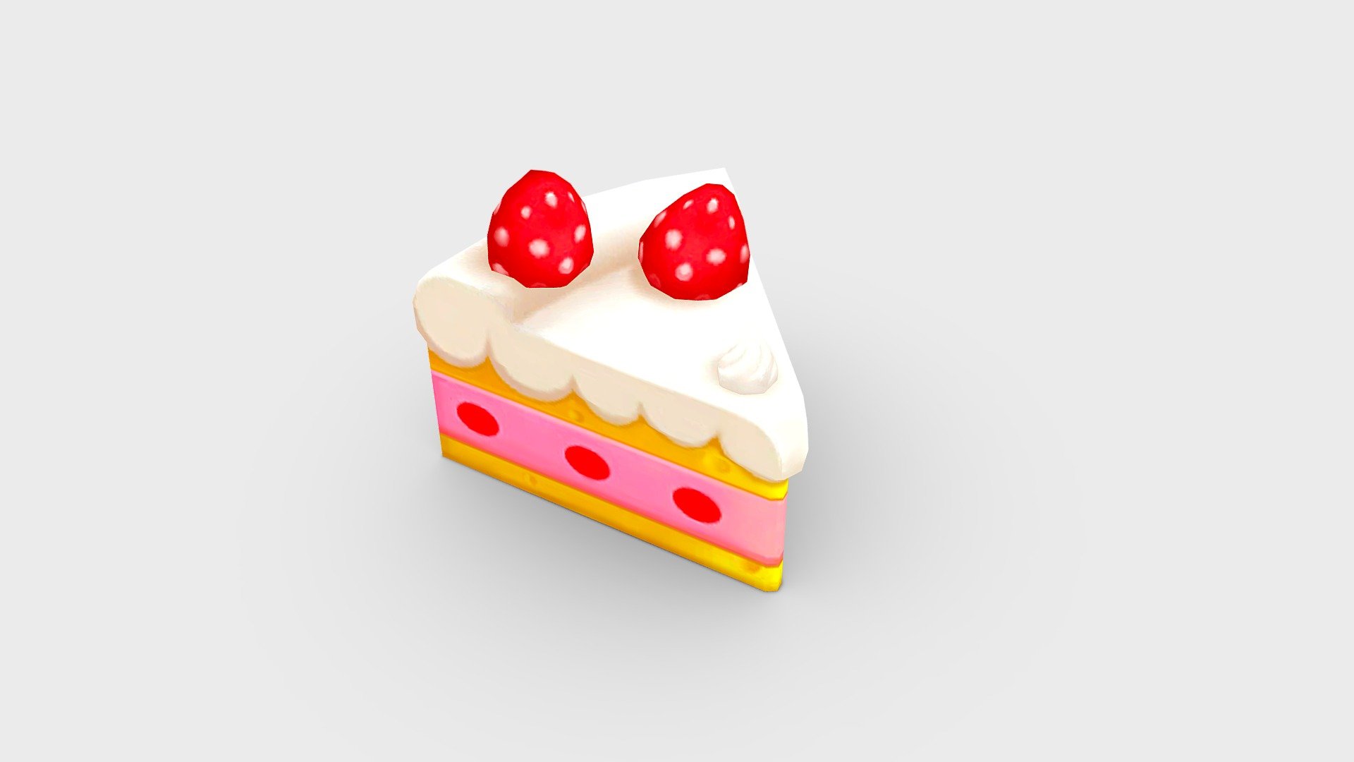 Cartoon strawberry ice cream 3d model