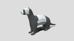 Low Poly Cartoon Ferret