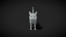 Cartoon Cat Base Mesh 3D Model