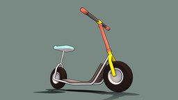 Low Poly Stylized Cartoon Scooter