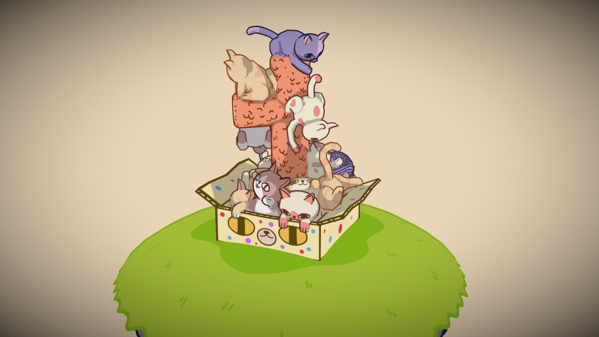 Pile of Kittens 3d model