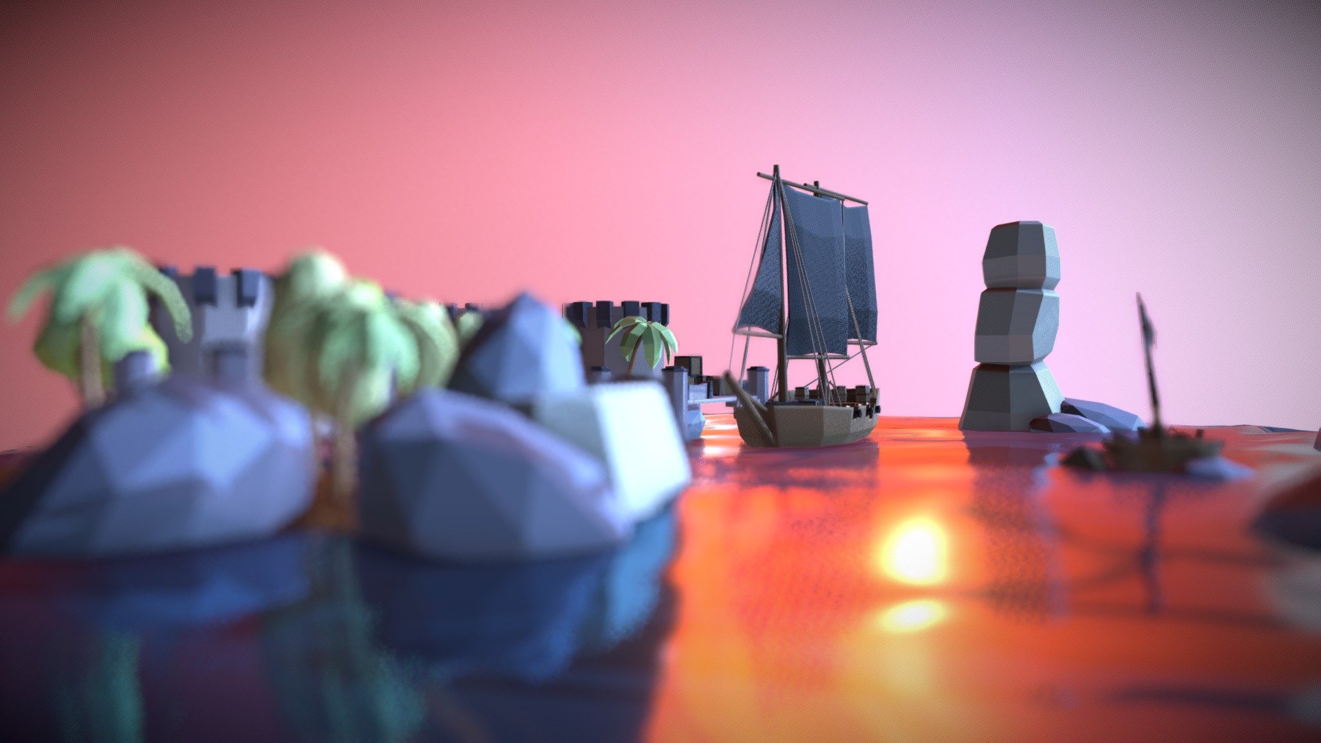 Pirate Island (Low Poly) 3d model