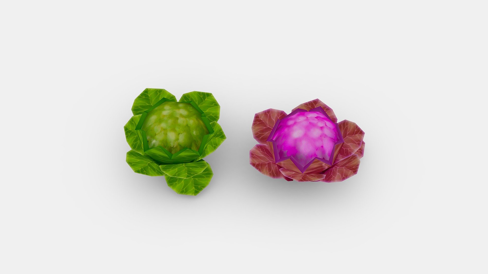 Cartoon Cauliflower -vegetables 3d model