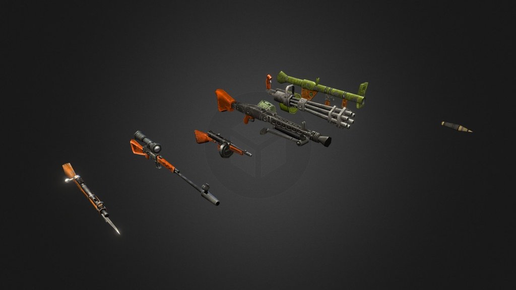 Cartoon Weapons 2 3d model