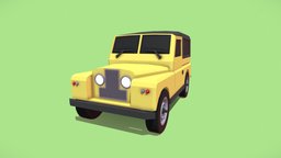 FREE Retro Off-Road Car Cartoon (Low Poly)