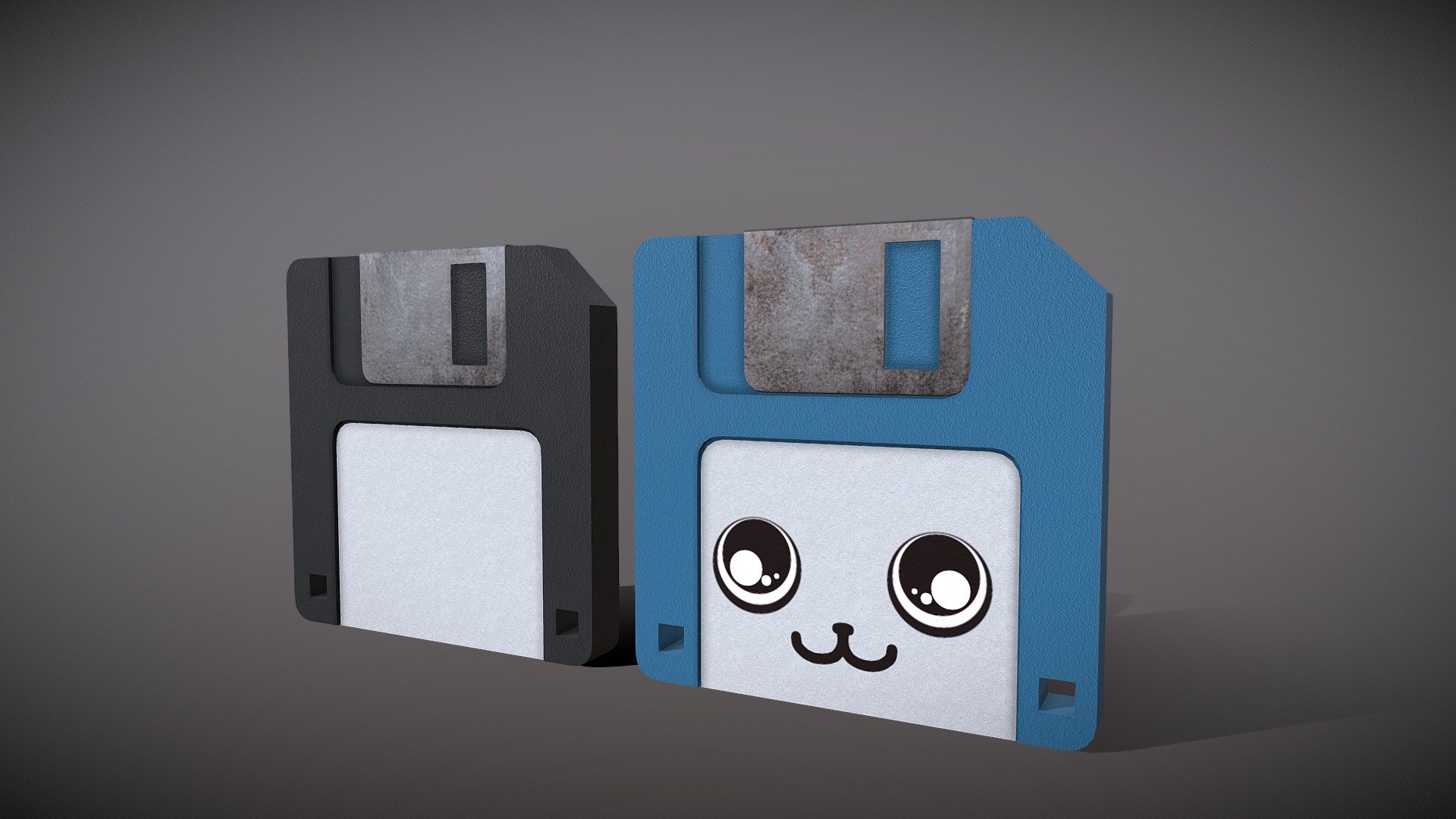 Cartoon toy floppy disk stylized lowpoly 3d model