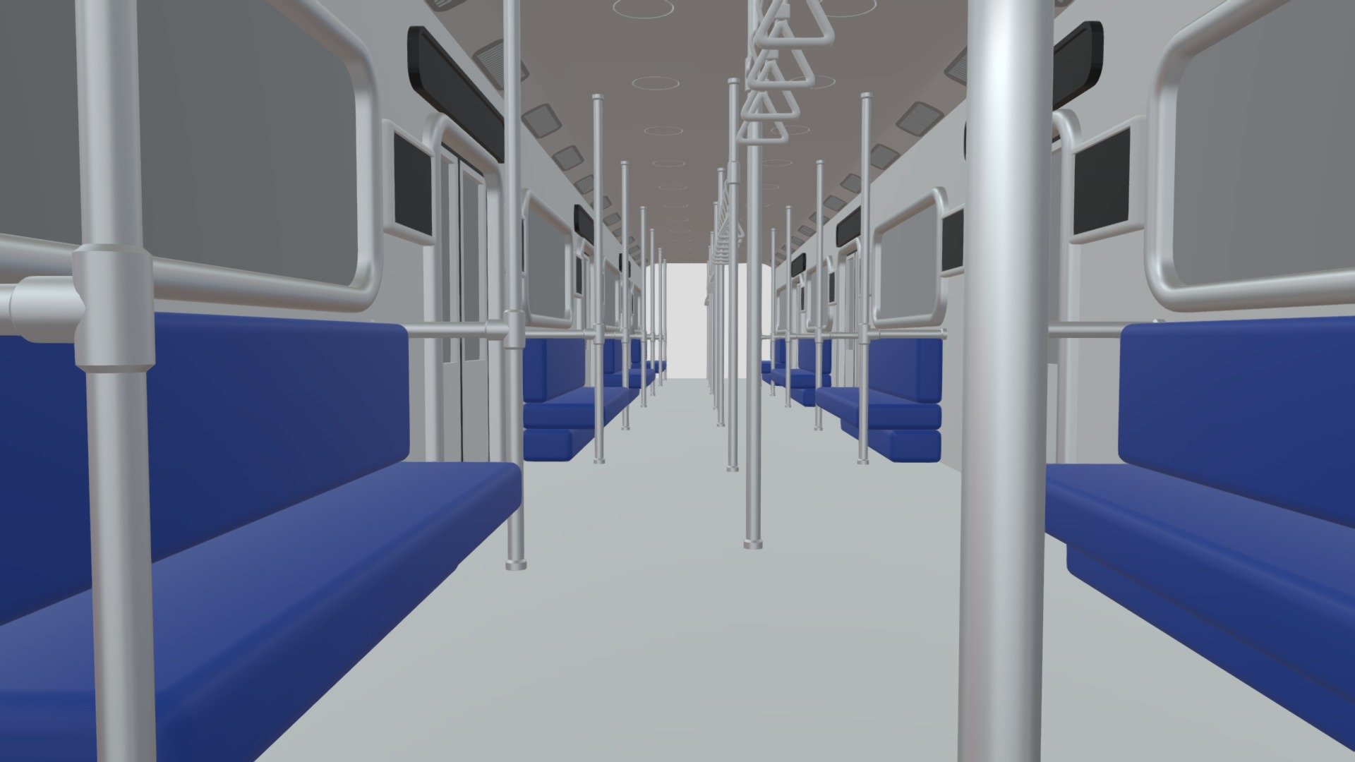 Cartoon Sci- Fi Subway Interior 3d model