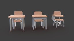 Cartoon School Desk