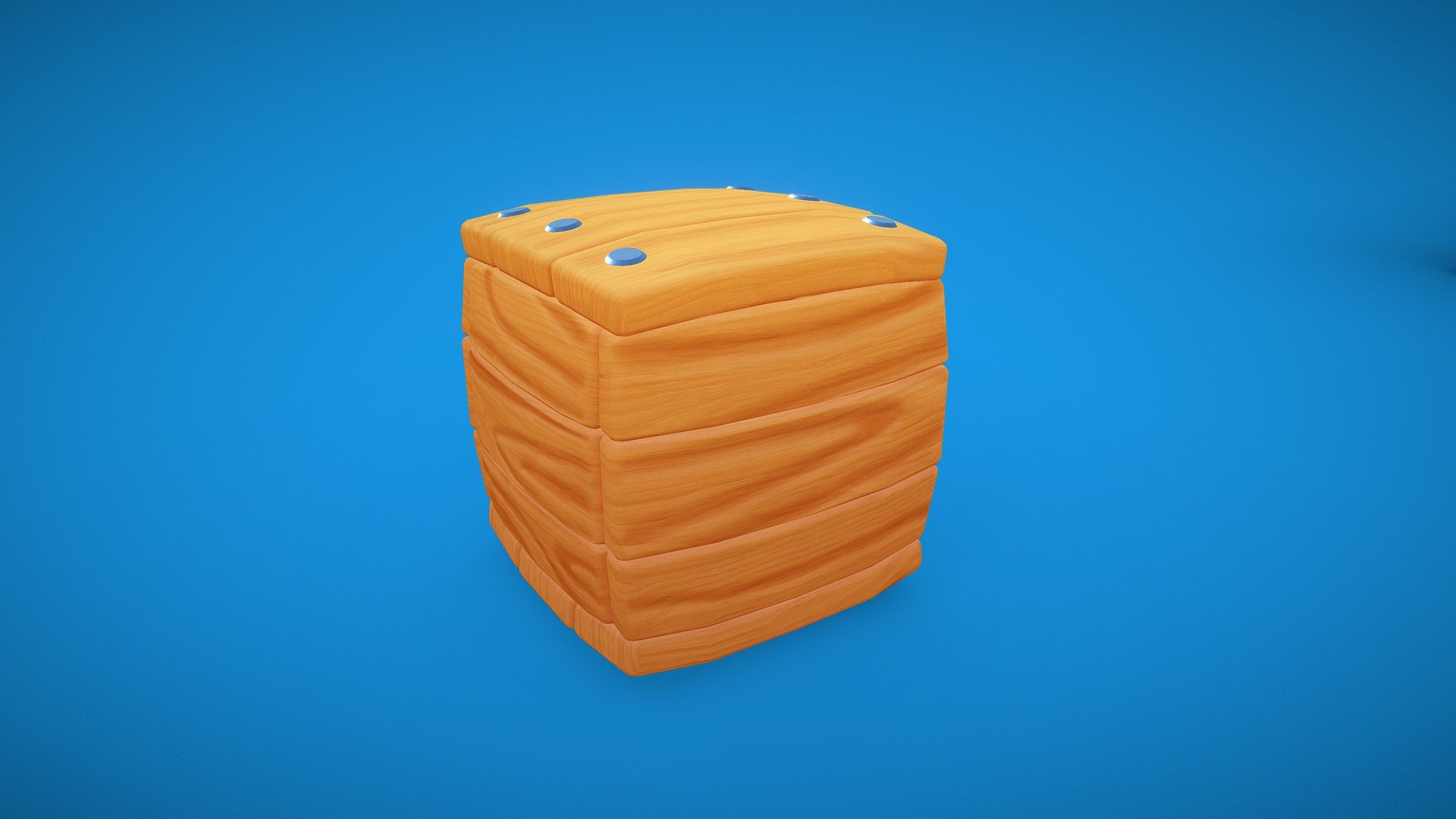 Cartoon Wooden Box 3d model