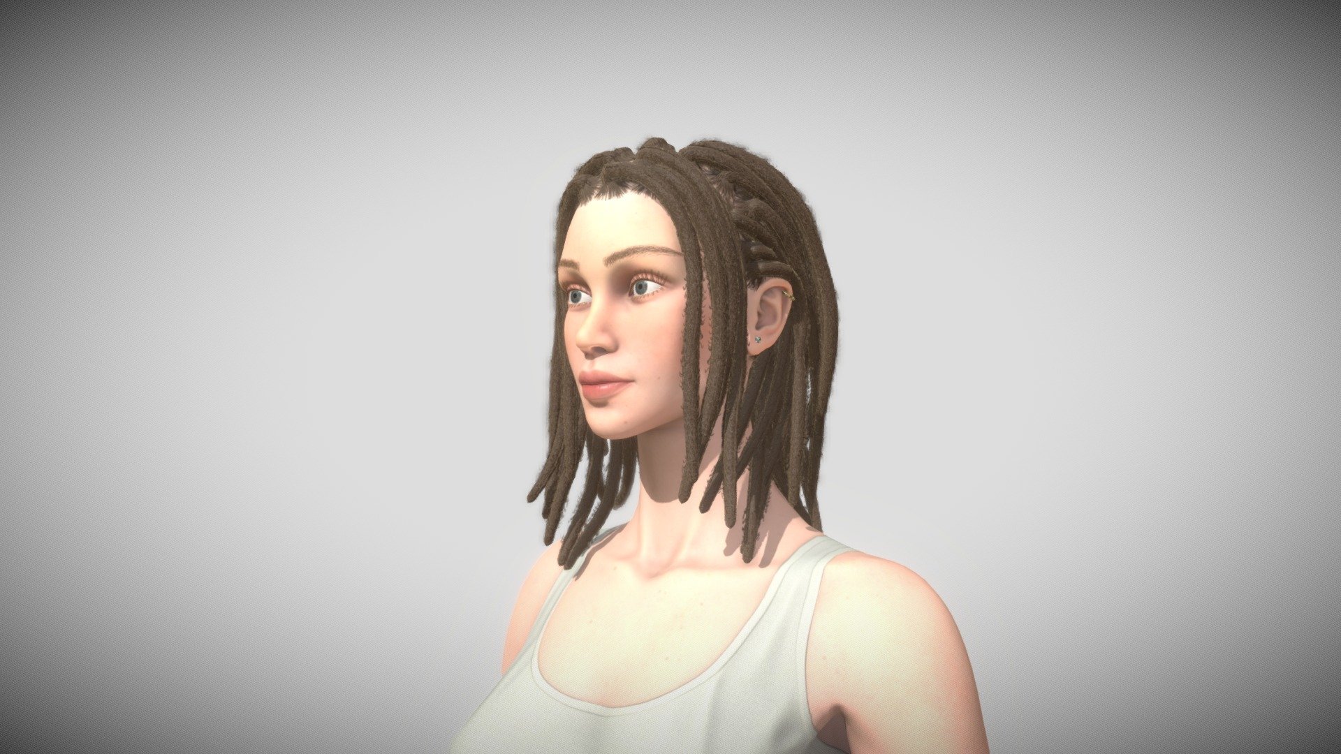 Dreadlock Girl 3d model