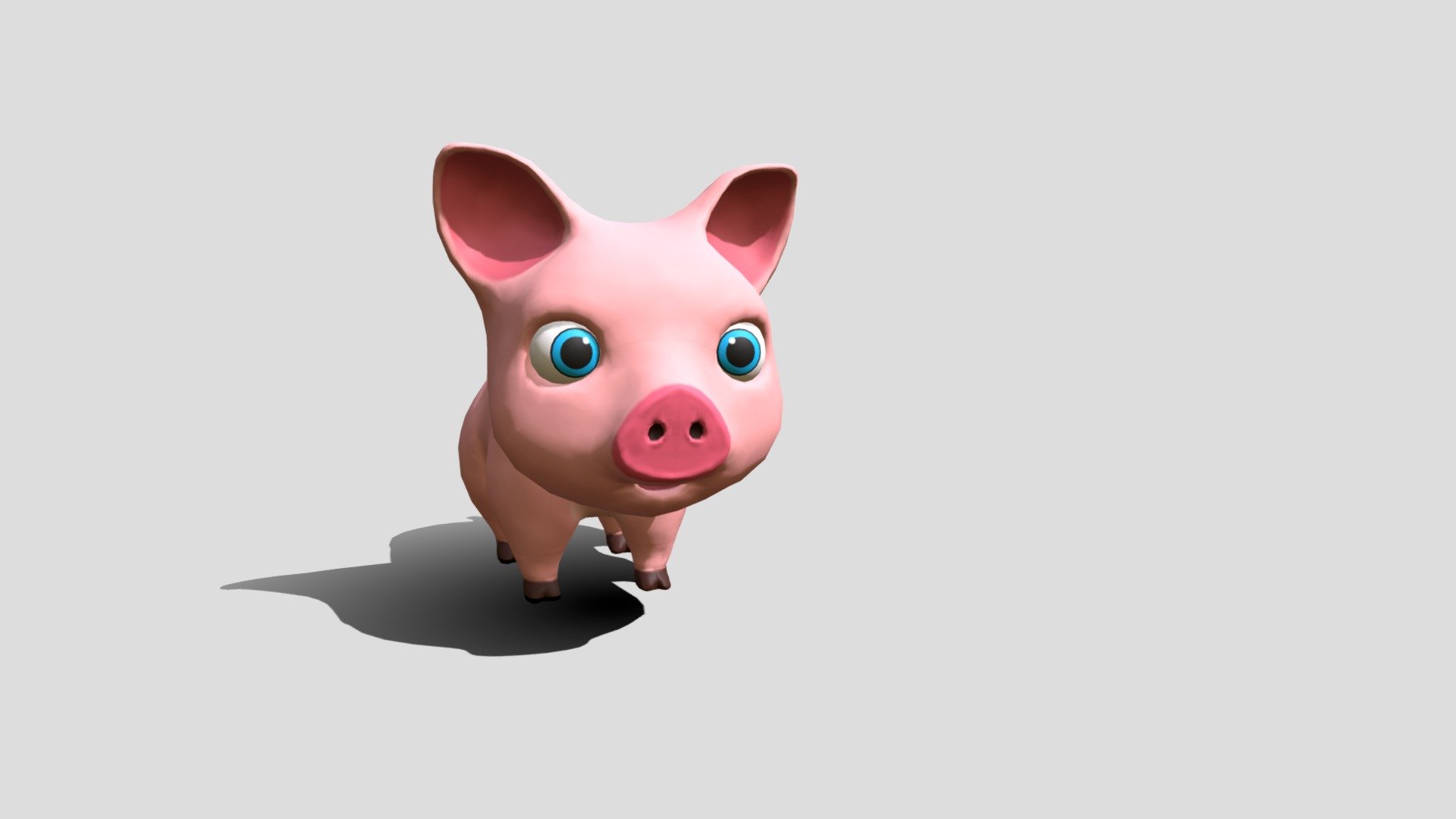 cartoon little pig 3d model