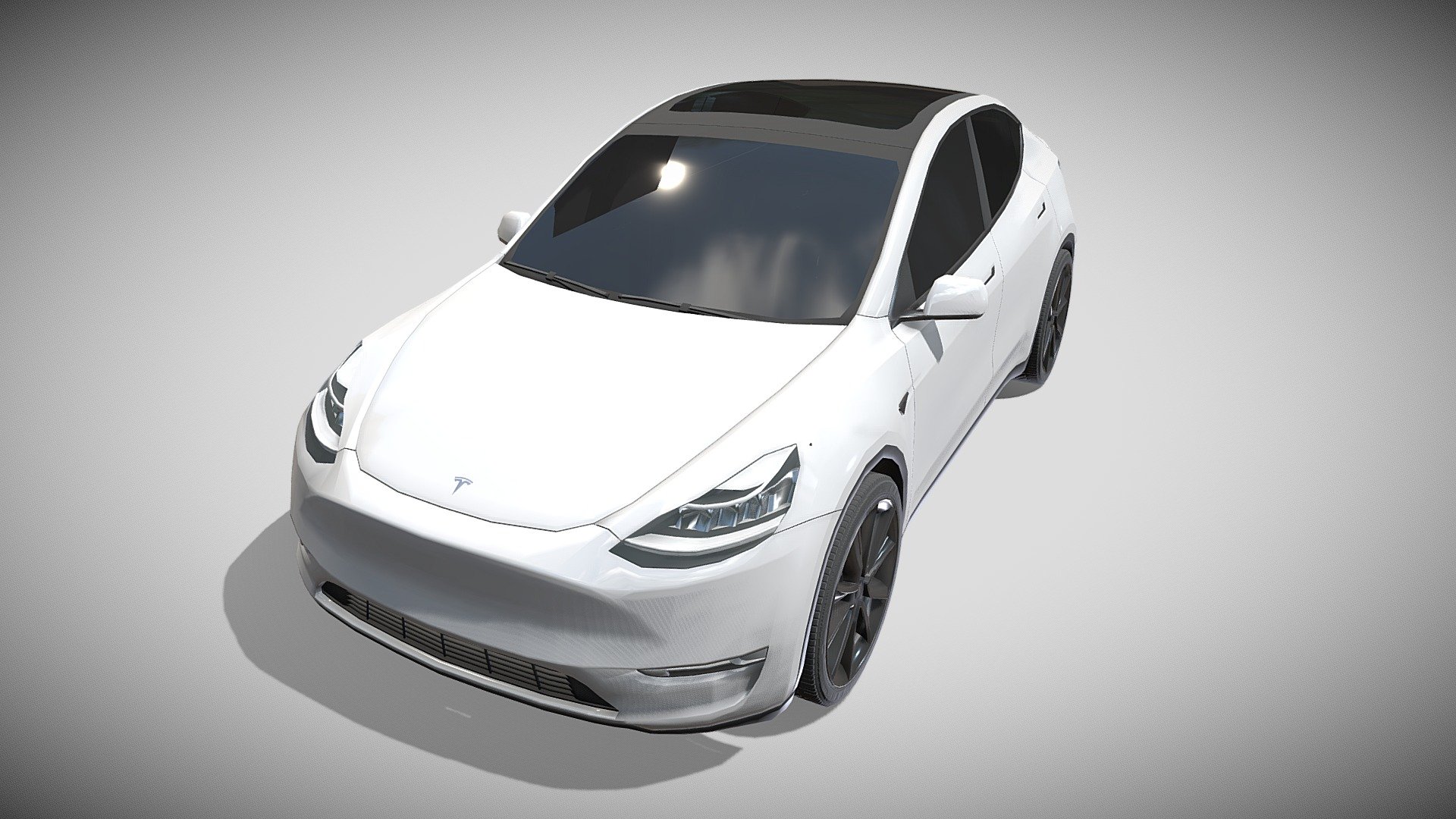 Tesla Model Y AWD White with chassis 3d model