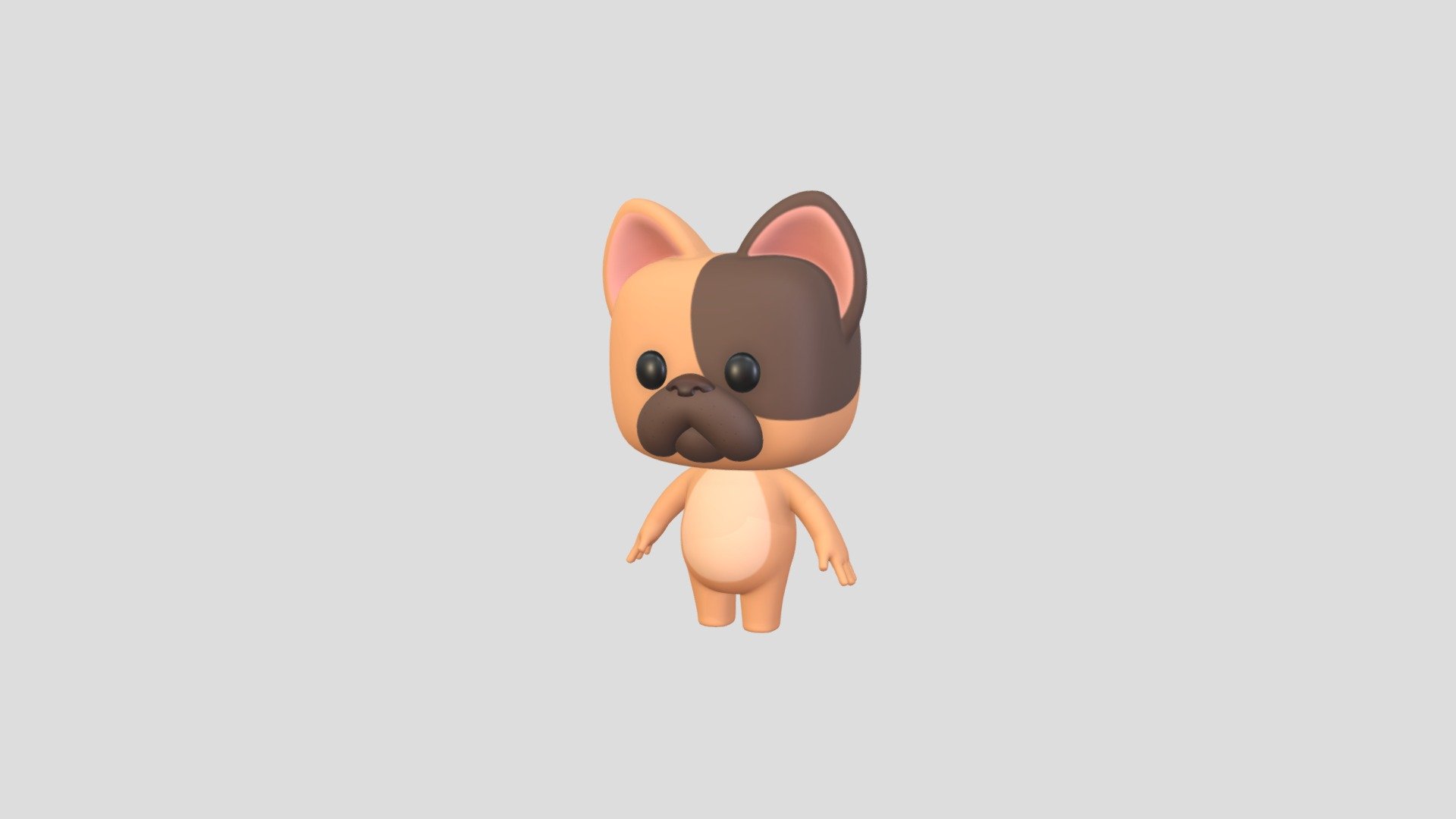 Cartoon French Bulldog 3d model