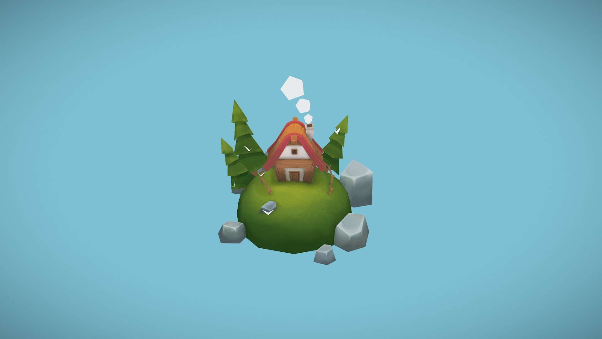 Cartoon house 3d model