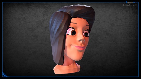 MidRez CartoonFace 3d model