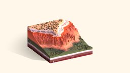 Cartoon Low Poly Bryce Canyon Landmark